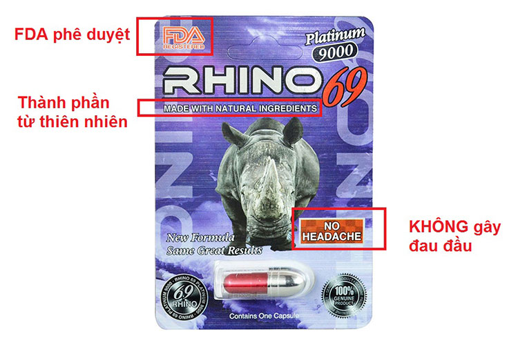 Rhino 69 Platinum 9000 tăng cường sinh lý nam tự nhiên